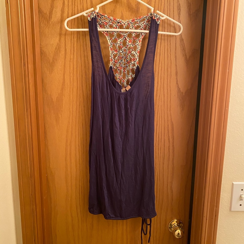 Buy 3 get 1 free Lace detail loose racerback tank